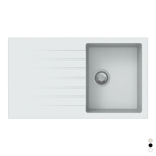 LAVELLO SINTETICO DA INCASSO 1 VASCA CM 86 Bianco - Immagine 1 di 1