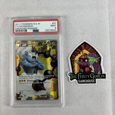Thundurus Pokemon Black White Emerging Powers 97 PSA 9 Graded 2011 Full Art Holo - Image 1 of 4