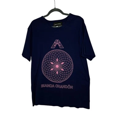 Camiseta BIANCA CHANDÔN Unisex XL Sacred Circumflex Azul/Rosa Gráfico Manga Corta Foto 1 de 4