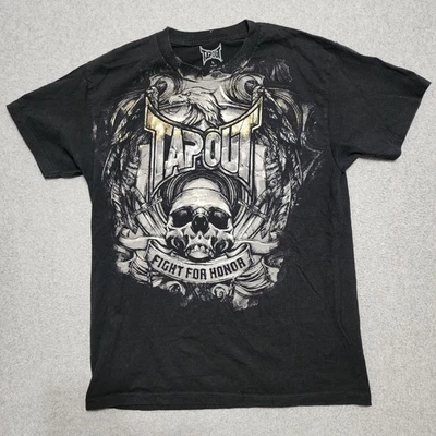 Camisa Tapout MMA Para Hombre Grande Esqueleto Calavera Alas Espada Águila Escudo Y2K Negra Foto 1 de 4