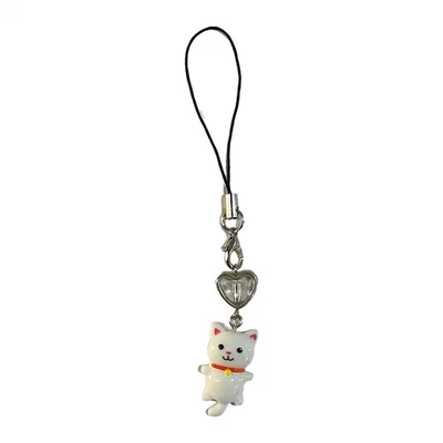 1x Cat Phone Charm Bag W/ Wrist Strap Cute Cat Pendant For Phone Case - Image 1 of 4