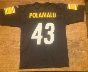REEBOK NFL PLAYERS TROY PALAMALU #43 PITTSBURGH STEELERS FOOTBALL SHIRT JERSEY M - Picture 1 of 8