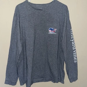 Camiseta Vineyard Vines Hockey Ballena Para Hombres XL Gris Suave Manga Larga - Imagen 1 de 6
