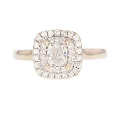 .61ctw Cushion Cut Diamond Double Halo Engagement Ring 14k White Gold Size 5.75 - Image 1 of 4