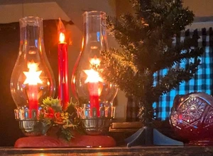 Vtg Unusual Electric 3 Light HURRICANE Candolier Christmas Lamp Lantern - Picture 1 of 6