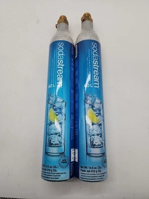 LOTE 2 VACÍOS SodaStream Cilindro CO2 Botes de Repuesto 60L 14.5oz Contenedores Foto 1 de 4