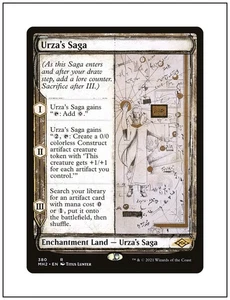 1x Urza's Saga, Showcase Sketch Art 380, Modern Horizons 2, Magic MTG NM - Picture 1 of 1