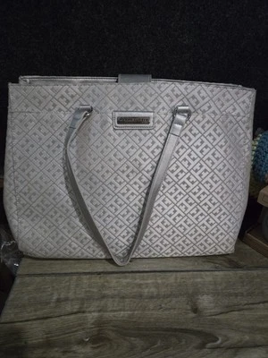 Tommy Hilfiger Mujer Blanco/Gris Bolso de Mano Doble Asa Cremallera Top Bolso de Mano Foto 1 de 4