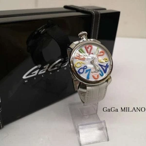 Reloj GaGa MILANO 5010.01S MANUALE 48 MM Manual 48 Herido a Mano Hombre Cuero Manchado - Imagen 1 de 10