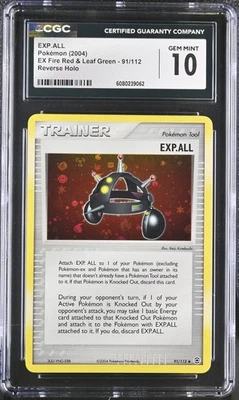 CGC 10 EXP.ALL EX Fire Red & Leaf Green 91/112 Reverse Holo Pokemon Card - Image 1 of 2