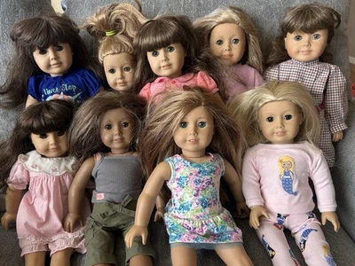 🧑‍🎄🎄**LOT of 9** Pleasant Company + American Girl 18" DOLL LOT **Read** - Image 1 of 4