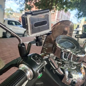 Aluminum Alloy Camera Mount For Sports Cameras On Motorbike Mirrors Mount - Picture 1 of 8