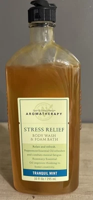 Bath & Body Works Aromatherapy Stress Relief Tranquil Mint Body Wash Foam  10oz - Image 1 of 2
