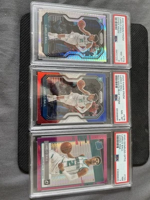 (3) 2020 Prizm Hyper Silver , Red Blue , Optic Rc Rookie Lamelo Ball Nba Hornets - Image 1 of 4