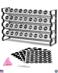VEVOR 36-Jar Spice Rack Organizer Set with Jars, Lids, Labels & Funnel - 18x11 - Picture 1 of 7