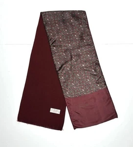 Sciarpa uomo Christian Dior reversibile dubbia seta lana bordeaux paisley vintage - Foto 1 di 9