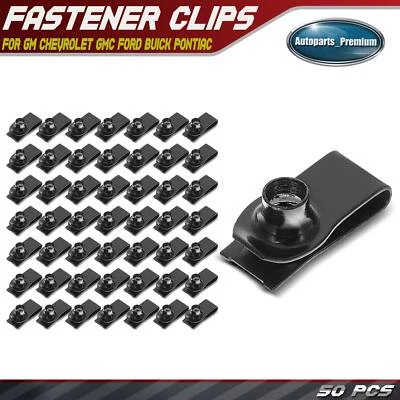 50 piezas clips de panel de tuerca en U de metal extruido para parachoques M8-1,25 para GM N623343S100 Ford Foto 1 de 4