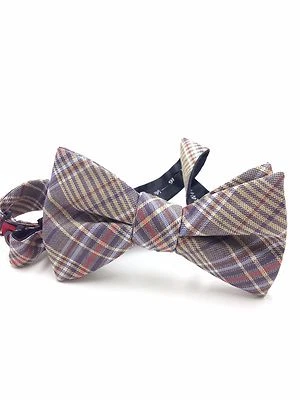 $100 Alfani Men`S Blue White Check Wedding Bow Tie Classic Adjustable Bowtie - Image 1 of 4