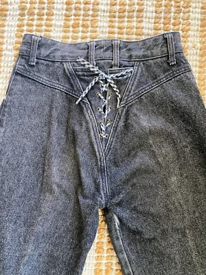 Vintage GUESS Jeans Lace-Up Charcoal Wash Tapered Jeans - Size 26 - Image 1 of 4