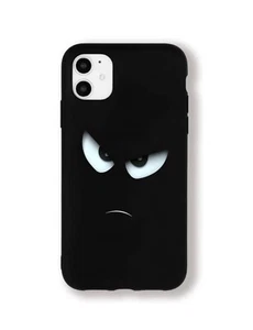 Iphone 15 Pro Max Case Protection Black Eye Patterned Frosted Black and White - Picture 1 of 3