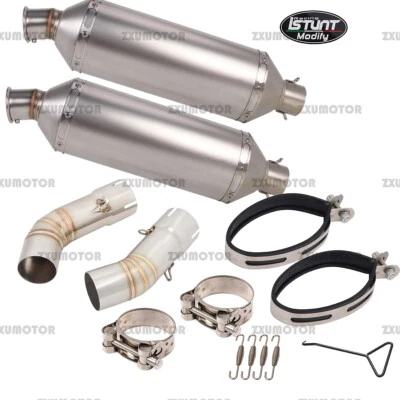 Exhaust Link Pipe Slip on Stainless Steel For Ducati 848 1098 1198 Long Muffler  - Изображение 1 из 4