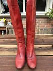 Neo Red Knee High Distressed Urban Style Boots Size 38 Great Condition