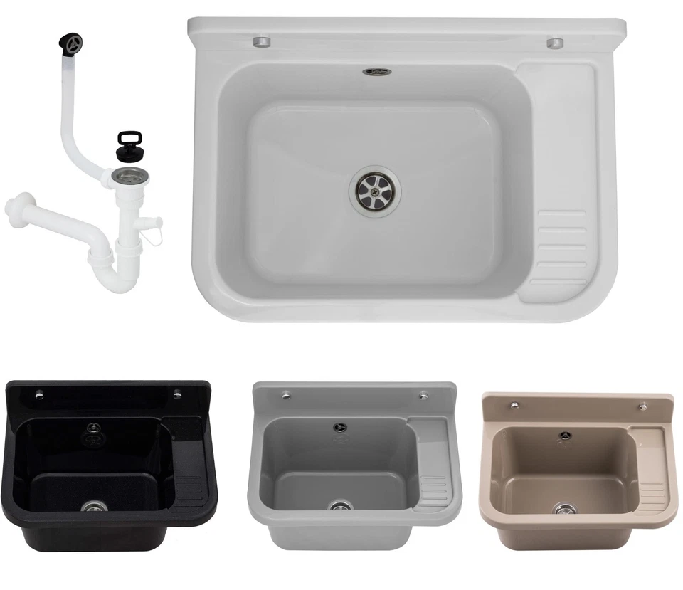 Ausgussbecken Waschbecken Kunststoff Garten Garage Draußen - Bild 1 von 1