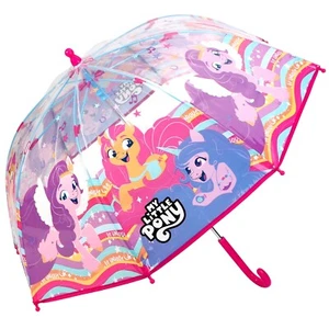 My Little Pony Dome Umbrella Kids Childrens Girls Transparent Pink Hasbro - Picture 1 of 5