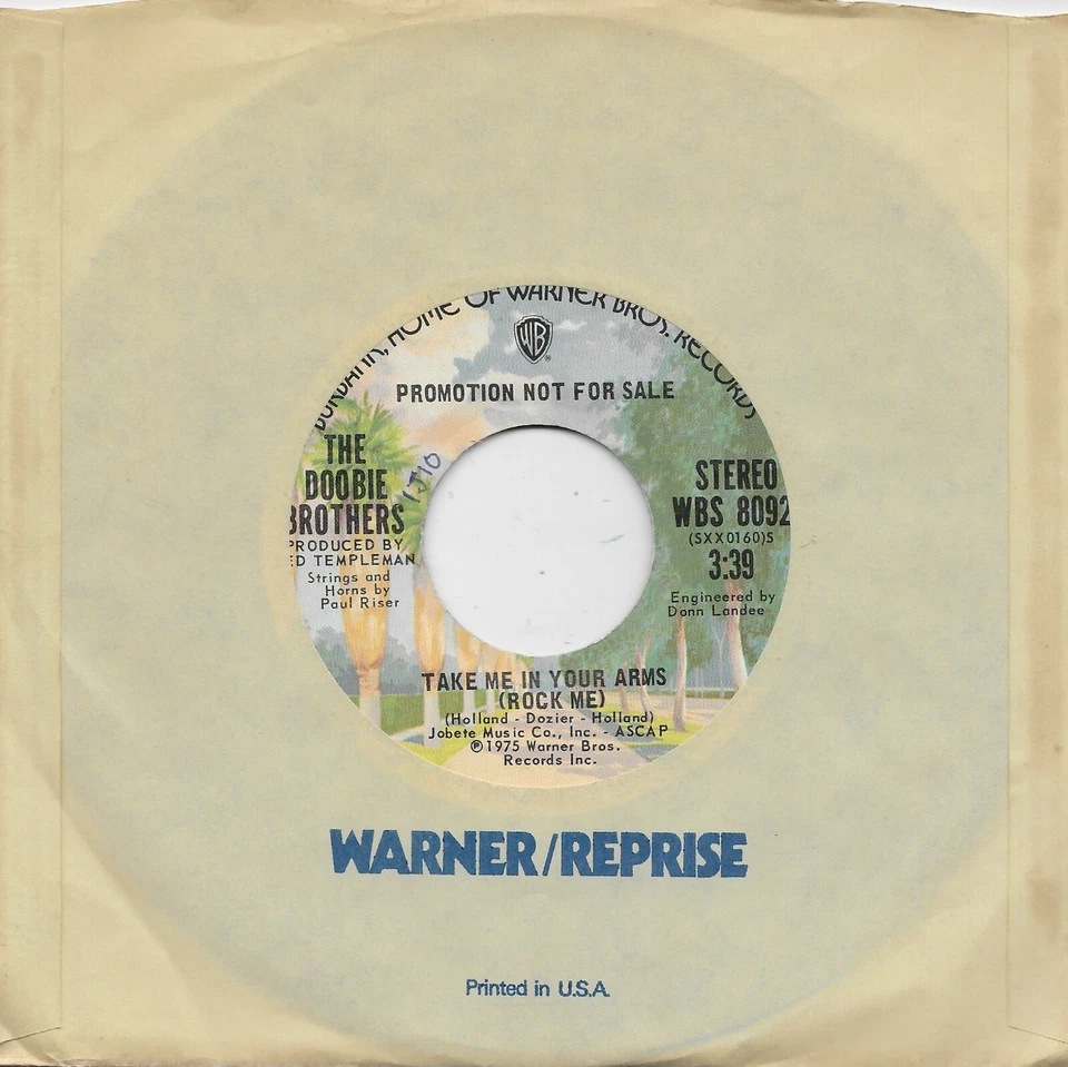 THE DOOBIE BROTHERS  Take Me In Your Arms  promo 45 - Image 1 of 1