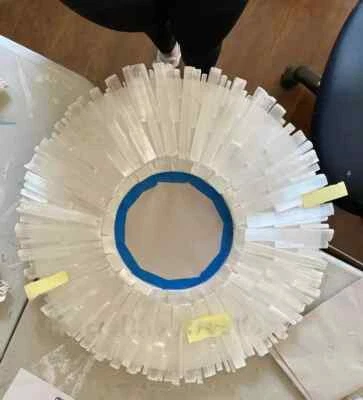 Selenite Gemstone Wall Hanging Mirror Frame Handcrafted Selenite Room Decors - Image 1 of 4