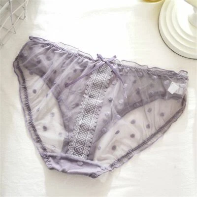 Women Lingerie Cotton Soft Lace Underwear Briefs Underpants Polka Dots Panties - Image 1 of 4