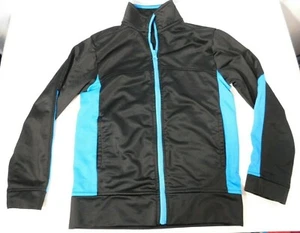 Athletic Works Girls Jogging Jacket, Medium/8, Black with Blue Trim - Picture 1 of 10