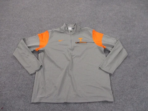 Tennessee Vols Jacket Adult XL Gray Nike 1/4 Zip Pullover Football Logo Mens Cover