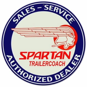 Letrero de metal Spartan Trailercoach distribuidor, diapositiva de 14", hecho en EE. UU. SIG-0207 - Imagen 1 de 5