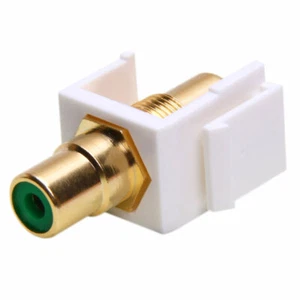Keystone Jack - Modular Rca White With Green Center 486-N - Picture 1 of 1
