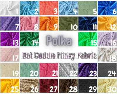 Polka Dot Minky Fabric By The Yard/ 60" Wide/ Super Soft/ Blanket Clothing - Image 1 of 4