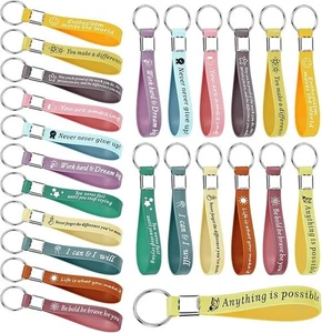 24 Stück Inspirierende Schlüsselanhänger Großpackung Silikon Motivation Schlüsselanhänger Wertschätzung - Bild 1 von 6
