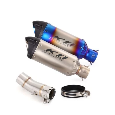 Mid Exhaust Link Pipe Black Muffler For Kawasaki Ninja 400 250 Z400 Z250 2017-25 - Bild 1 von 4