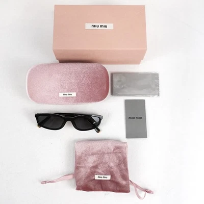 Miu Miu Omu Smu A06S Sunglasses w/ Black Geometric Frames and Dark Grey Lenses - Image 1 of 4