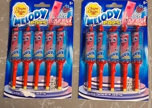 (2)Chupa Chups Melody Pop, Strawberry Flavor, Whistle Lollipops - Picture 1 of 2