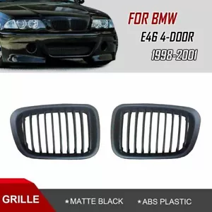 2x Kühlergrill Nieren Grill Matt Schwarz für BMW 3er E46 Limo Touring 1998-2001 - Picture 1 of 7
