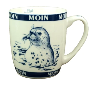 Maritimer Becher Seehund Moin Moin Ebbe Flut 200ml Porzellan Tasse (1254) - Bild 1 von 5