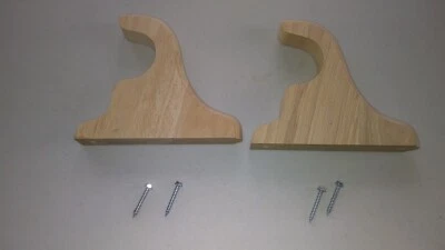 Barra de cortina Kirsch (2) soportes decorativos de madera sin terminar. Uso con poste de 2" Foto 1 de 4