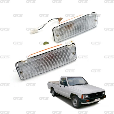 Clear Front Bumper Light Lamp Lh Rh For Toyota Hilux Ln50 Pickup 1984 1988 - Image 1 of 4