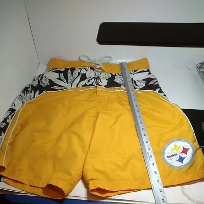 nfl team apparel SWIM TRUNKS XL 21.5" long Pittsburgh Steelers  - Image 1 of 4