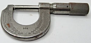 Herramienta pequeña de caña de colección funciona 0-1" micrómetro No.901 Worcester, MA, .0001 #PP3 - Imagen 1 de 8