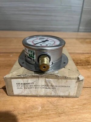 WIKA 213.53.063 PRESSURE GAUGE 1/4" BSPT Bottom Surface mount 0/2500kpa - Image 1 of 4