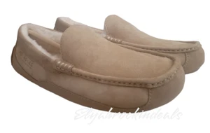 NEW MEN'S UGG ASCOT 40:40:40 SAND SUEDE SHEEPSKIN SLIPPERS MOCCASIN SHOE SIZE 8 - Picture 1 of 7