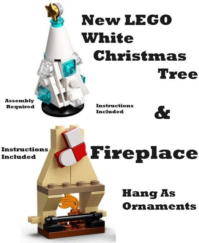 Nuevo LEGO Árbol de Navidad Blanco Estrella Dorada Topper Chimenea Medias Construcción de Vacaciones Foto 1 de 1