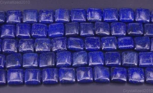 Natural Lapis Lazuli Gemstone Square Spacer Beads 12mm 14mm 16mm 18mm 20mm 15.5" - Picture 1 of 10